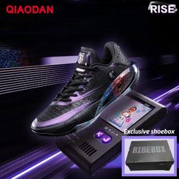 Chaussures de basket-ball Qiaodan pour hommes Rise d'été Anti-Friction confortable Sneakers durables respirants AM33230199 240401