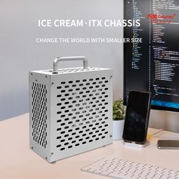 Qiaomei ijskoffer mini mini kleine hostkoffer computer desktopkoffer draagbare itx moederbordshell