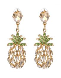 Qiaose Crystal Rhinestone Ananas Dange Drop oorbellen voor vrouwen mode sieraden boho maxi collectie oorbellen accessoires14063360