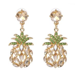 Qiaose cristal strass ananas balancent boucles d'oreilles pour femmes bijoux de mode Boho Maxi Collection boucles d'oreilles accessoires 1238l