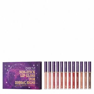 Qibest 12PCS Set Matte Veet Lip Gloss étanche Lg durable N-Stick liquide rouge à lèvres cosmétique beauté lèvres maquillage Lipgloss 32bQ #