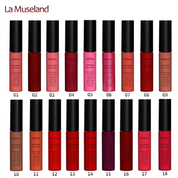 Maquillaje de belleza marca Qibest, brillo de labios mate resistente al agua de larga duración, lote de pigmento, lápiz labial de terciopelo, maquillaje líquido mate