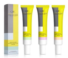 Prime de base du visage QIC Isolement Isolement Cream Makeup Primer 3 Couleur pour Seclet Invisible Pore Brighten Tone teint Foundation Prim5893229