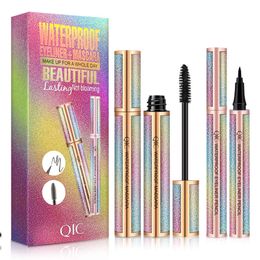 Qic Qini Kleurrijke ster Sky Oog Zwart Set Eyeliner Pen Waterdicht en slanke make -up vasthouden en kleurrijke make -upcombinatie