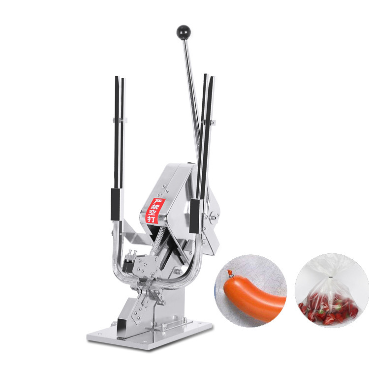 Qihang Top Manual U-shape Double Sausage Machine Machine; Saco de plástico, máquina de cortar frutas com cortador de 8000 peças