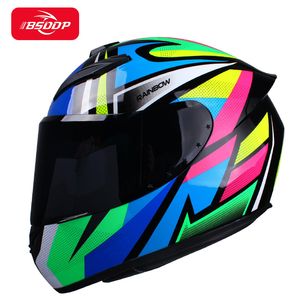 Série Qike Racing Racing Motorcycle HEMMET MAN FEMMES CASCOS PARA MOTO Double Lens Sun Visor Casque Moto Capacetes Dot ECE