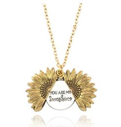 qimoshi tournesol multicouche peut ouvrir lettrage collier amour fleur ronde pendentif femme mode bijoux produit unique 12 pièces
