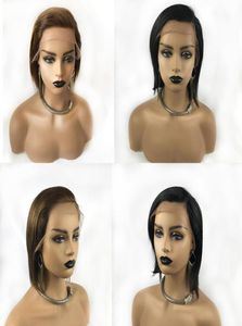 Qingdao pruiken produceren hele 100 Braziliaans menselijk haar zwarte kleur 6 inch bob wig14098955051924