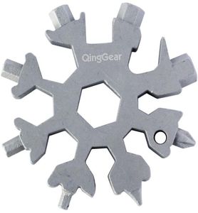 QingGear 19 in 1 Sneeuwvlokvorm Moersleutel MultiTool Kaart Draagbare Platte Kruiskopschroevendraaier Compact Outdoor Tool4670696