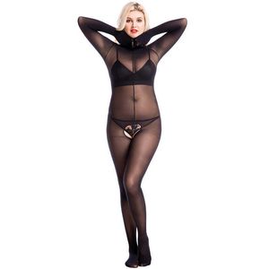 Qinghe Sexy Open File Stocks Silk 10d masque facial Bodys Transparent Hands and Feet Nightclub Stage Performance Clothes BodySuit O9ZX