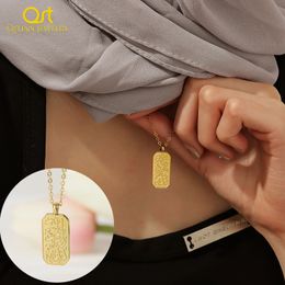 Étiquette Qitian Ayatul Kursi |Collier avec pendentif en acier inoxydable pour femmes, chaîne en or, cadeau musulman du Ramadan, bijoux 240328
