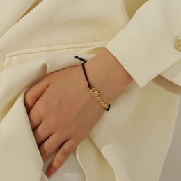 Qitian Custom roestvrijstalen touw gepersonaliseerde armband voor haar met naam in verschillende lettertypen perfecte koppels kerstcadeau 240416