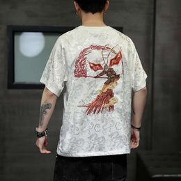 T-shirt à manches courtes pour hommes de style chinois Qitian China China China-Chic Sun Wukong Garment Heavy Industry Brodemery
