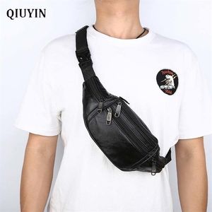 Qiuyin New Chic Men's Male Taist Travel Belt Vintage Fanny Chest Hip Belt Sac imperméable Pouche coréenne Pack Bum MX200717284T