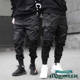 Qiwn mens lading broek zwarte herfst casual heren hip-hop anime joggers mannen 211119