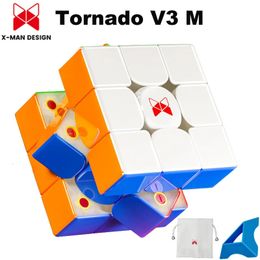 Qiyi Xman Tornado V3 SpeedCube Magleve magnetische kern Magic Cube Professional 3x3 Speed Puzzl Children Toys Cubo Magico 240326