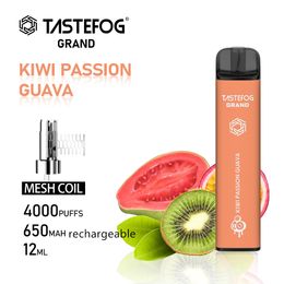 QK Big Puff 4000 Vape desechable Puffbars Recargable Vapes Tastefog Fábrica original Venta al por mayor Cigarrillos electrónicos Bobina de malla 2%