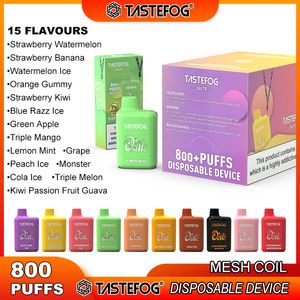 QK nouvelle boîte de vape jetable 800 bouffées de cigarette électronique Tastefog usine directe en gros de qualité supérieure 10 saveurs e-liquide 2% Nic