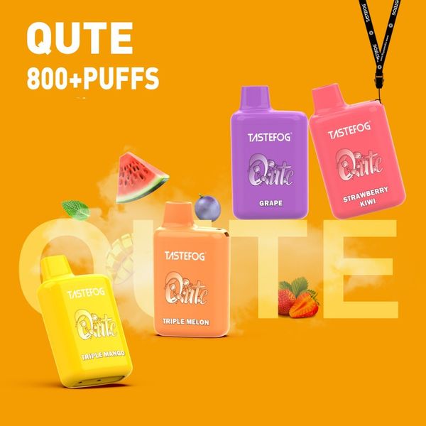 Nouvelle boîte de stylo vape jetable Puff 800 Kits de démarrage de cigarette électronique 2% 800 bouffées 2ML préremplies 15 saveurs avec lanière Tastefog Fabricant Vente originale