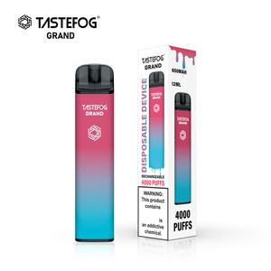 QK Tastefog El más nuevo 4000 inhalaciones Cigarrillo electrónico desechable 5% Venta al por mayor Vape Pen 12 ml Batería recargable 650 mAh para el mercado de América Australia