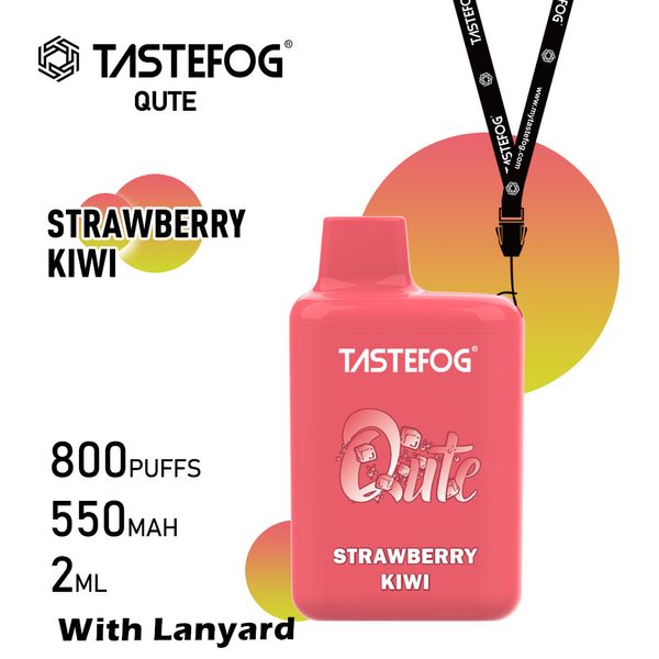 Vente en gros de cigarette électronique 800 bouffées de vape jetable Tastefog Factory Direct en gros de qualité supérieure 15 saveurs d'e-liquide 2% Nic avec pendentif