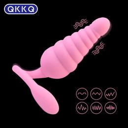 QKKQ Wearable Wireless Vibrerend Ei Speeltjes Voor Vrouwelijke Clitoris Vibrator Vagina Anale Massager Siliconen Cock Volwassen Producten 18 240117