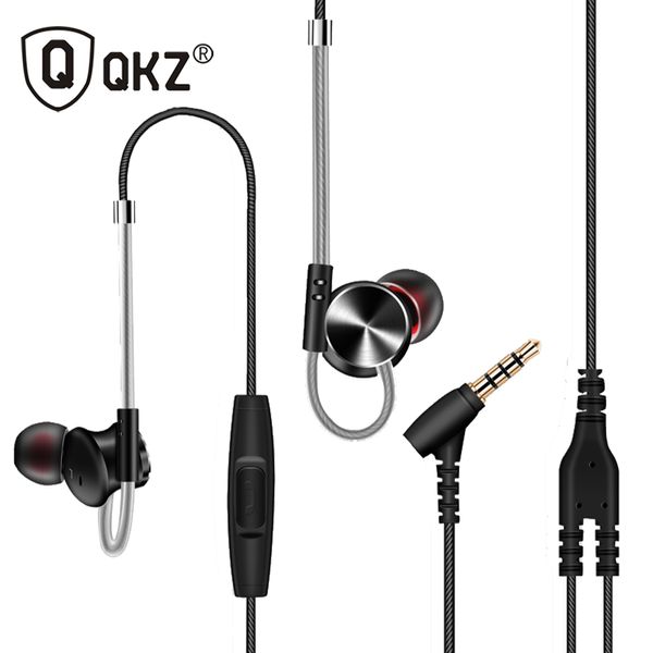 QKZ DM7 Auricular Estéreo de metal con aislamiento de ruido en la oreja Auriculares de música Auriculares fone de ouvido DJ audifonos DJ MP3 Auriculares