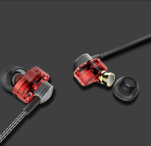 QKZ DM8 Auriculares Mini Dual Driver Extra Bass Turbo Wide Sound auriculares para juegos mp3 DJ Field Auriculares fone de ouvido auriculares
