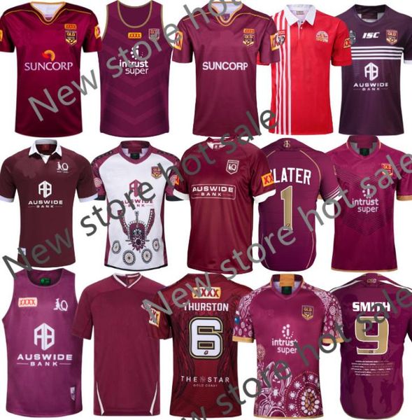 QLD Maroons 2019 Traine à domicile Slater Smith Nrl Rugby League Jerseys Indigenous Australia rets Tshirtiup33581123