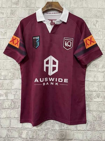 QLD Maroons 2023 Jersey Mensy 2023/24 Queensland Maroons State of Origin Rugby Training Jersey Shorts S-5XL