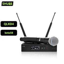 QLXD4 B58a UHF True Diversity draadloos microfoonsysteem voor Karaoke Stage Performance Professional 231228