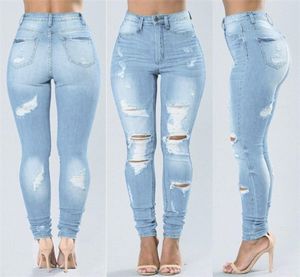 QNPQYX coréen haute taille y2k femmes pantalons maigres denim jeans déchirés pour femmes pantalon crayon vintage élasticité extensible trous5560276