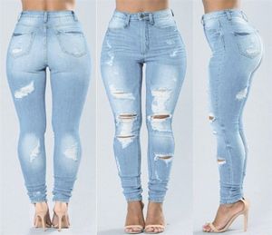 QNPQYX Corée Haute taille Y2k Femmes Denim Pantalons maigres Jeans Rippé pour femmes Pantalons de crayon Vintage Trou