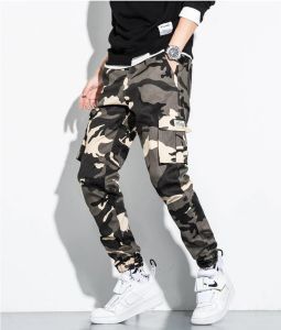 QNPQYX Herenbroeken Wetpants Hip Hop Joggers Cargobroeken Heren Casual broeken Mode Camouflagebroeken Streetwear Pantalones Hombre