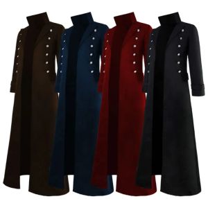 QNPQYX – vestes de Cosplay Trench pour hommes, manteau Vintage Slim à Double boutonnage de la Renaissance du milieu du siècle, Costume de scène