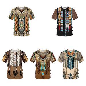 QNPQYX Native Indian T Shirt Hommes 3D Imprimé Tshirt Harajuku Oversize T-shirt Manches Courtes Hip Hop Tee Shirt Garçons D'été Tops droshipping