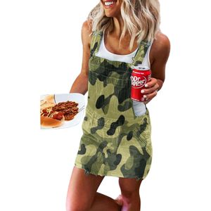 QNPQYX Nieuwe 4 kleuren vrouwen zomer denim jurk solide kleur/camouflage/vlagafdruk mouwloze suspenerjurken met zakken voor meisjes