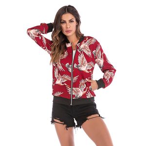 QNPQYX Nieuwe Herfst Streetwear Jassen Dames Gedrukt Windbreaker Jacket voor Dames Vintage Uitloper Bomber Fall Jassen Honkbaljas