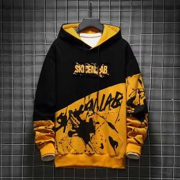 QNPQYX Nouveau Casual Hommes Vêtements Mode Hip Hop Sweat À Capuche Pour Homme Streetwear Harajuku Hommes Sweat Japon Style À manches Longues Pulls À Capuche Pour Hommes