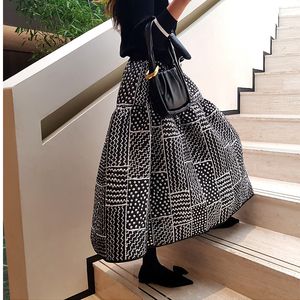 QNPQYX Nieuwe Faldas Mujer Moda Vintage Grote Zoom Print Hoge Taille A-lijn Rok Faldas Koreaanse Losse Dames Rok Lente Zomer Nieuw