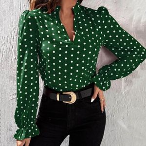 QNPQYX nouvelle mode dames chemise à la mode tempérament col en V imprimé banlieue chemise pour rencontres femme Blouse bureau dame chemise