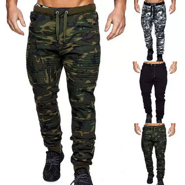 QNPQYX nouveaux pantalons pour hommes hiver chaud cordon fermeture Slim Fit camouflage survêtement gymnastique athlétique pantalons de survêtement sport Harem Joggers