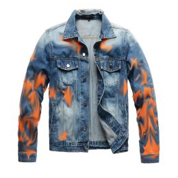 QNPQYX New Mens Jacket bomber jean jackets Causual diseñador de moda denim jeans abrigo monopatín
