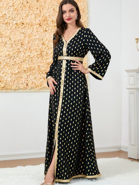 QNPQYX Nouveau marocain Kaftan Dubai Femme Longue robe de soirée Traditional Arabe Robe Party Banquet Golf Jalabiyat Muslim Abaya Ramadan Eid