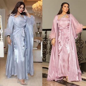 QNPQYX Nieuwe Musilim Vrouwen Drie Delige Set Kwastje Diamanten Jurken Voor Vrouwen Ramadan Kaftan Avondjurk Dubai Moslim Luxe Abaya