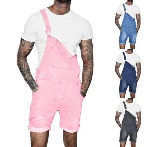 QNPQYX Nouveau Streetwear salopette barboteuses hommes Denim jeans bavoir vêtements de travail mode Denim combinaison avec poche combinaisons barboteuses Hip Hop pantalon