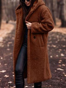 QNPQYX nouveau hiver Long manteau femme en peluche chaud fausse fourrure manteau femmes fourrure Teddy veste femme Teddy manteau vêtements d'extérieur dames automne
