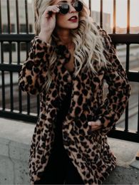 QNPQYX Nieuwe Winter Vrouwen Faux Bontjassen Vintage Luipaard Vrouwelijke Losse Warme Jassen Casual Street Lady Animal Print Dikke outwears