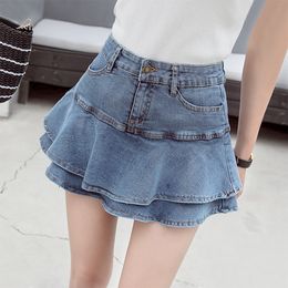 Qnpqyx retro denim shorts rok vrouwen zomer streetwear dames korte rokken jeans casual alle match elastische baljurk saia vrouw