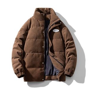 QNPQYX Winter Warm Parkas Men Oversized Bubble Jacket Solid Coat voor de winter verschillende kleuren streetwear retro corduroy puffer jas